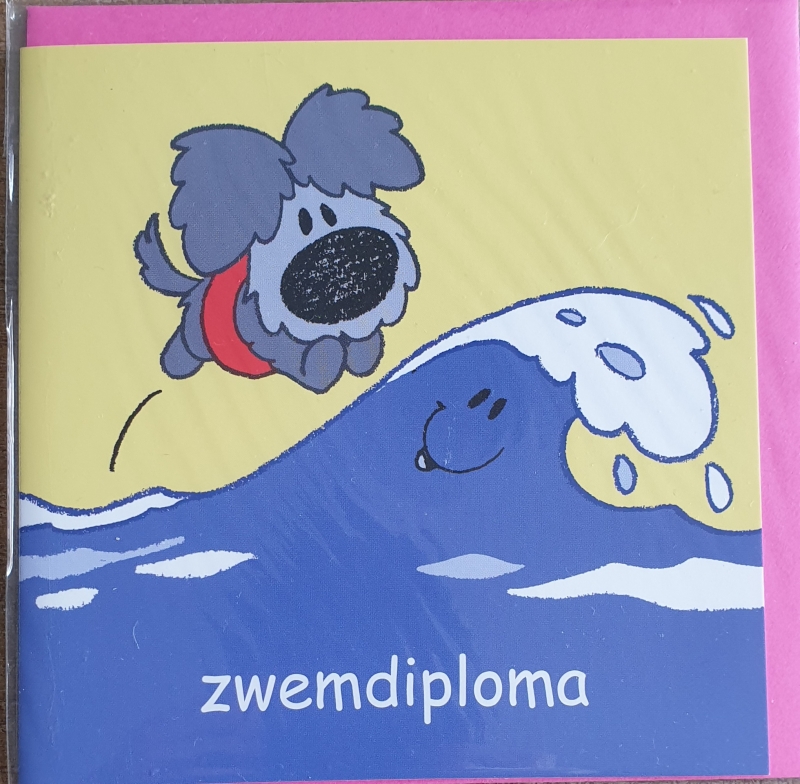 dialect slank zonsopkomst Woezel & Pip Wenskaart Zwemdiploma - wenniesshop.nl / wenniesshop.be