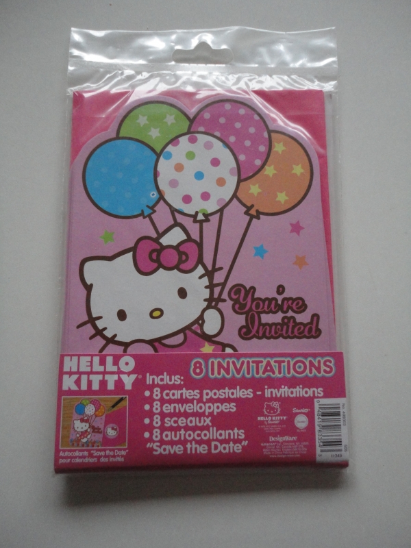 Hello Kitty Uitnodigingen Ballonnen